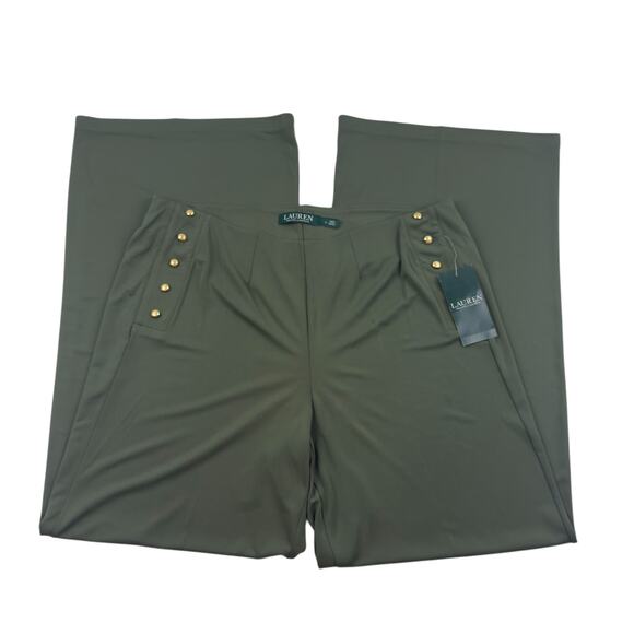 Lauren Ralph Lauren Slinky Pull On Wide Leg Dress Pants Women's Size Large - Picture 2 of 8